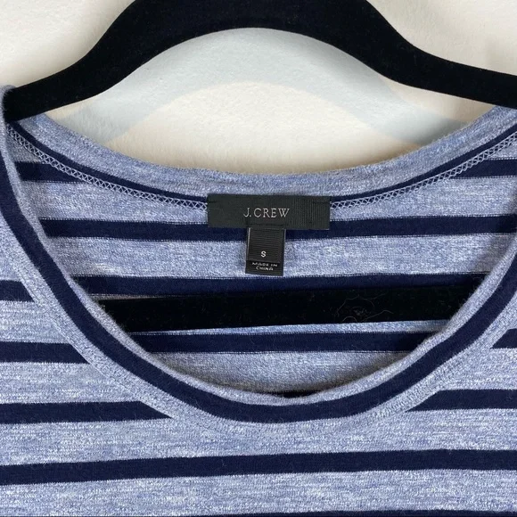 J. Crew Side Zipper Blue Striped Dress - Picture 3 of 10